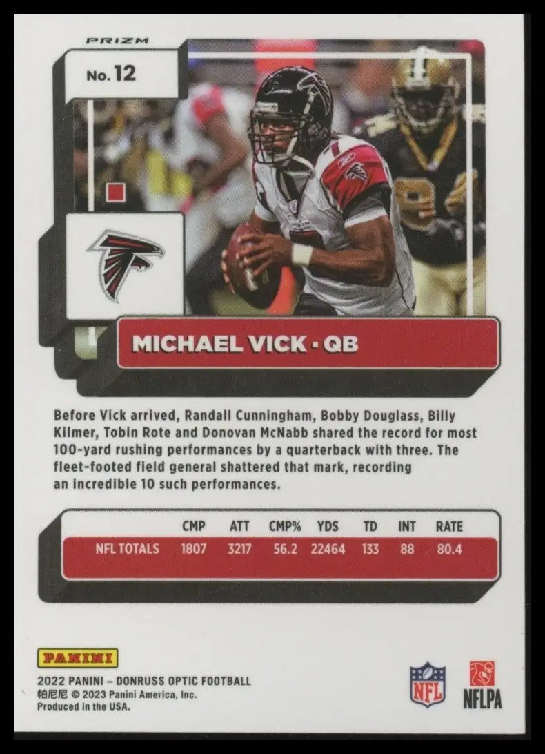 2022 Panini Donruss Optic - Michael Vick #12 Holo Prizm - Football Card Single