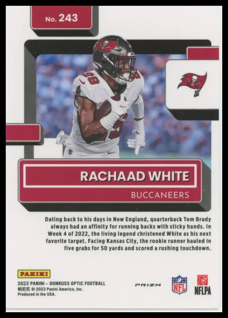 2022 Panini Donruss Optic - Rated Rookie Rachaad White #243 Pink Prizm (RC) - Football Card Single