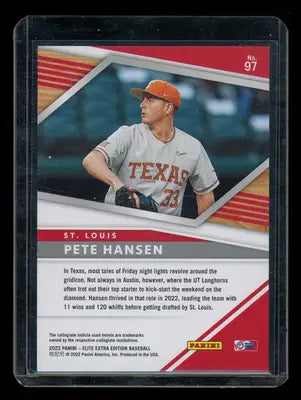 2022 Panini Elite Extra Edition Pete Hansen #97 764/999 Baseball - Baseball Card Single