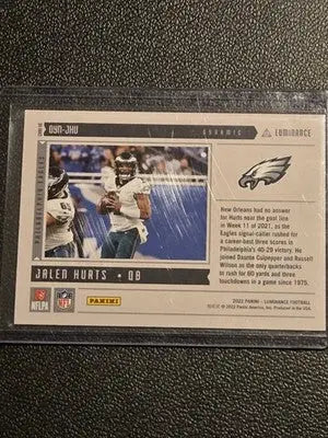 2022 Panini Luminance #DYN-JHU Jalen Hurts Dynamic - Football Card Single