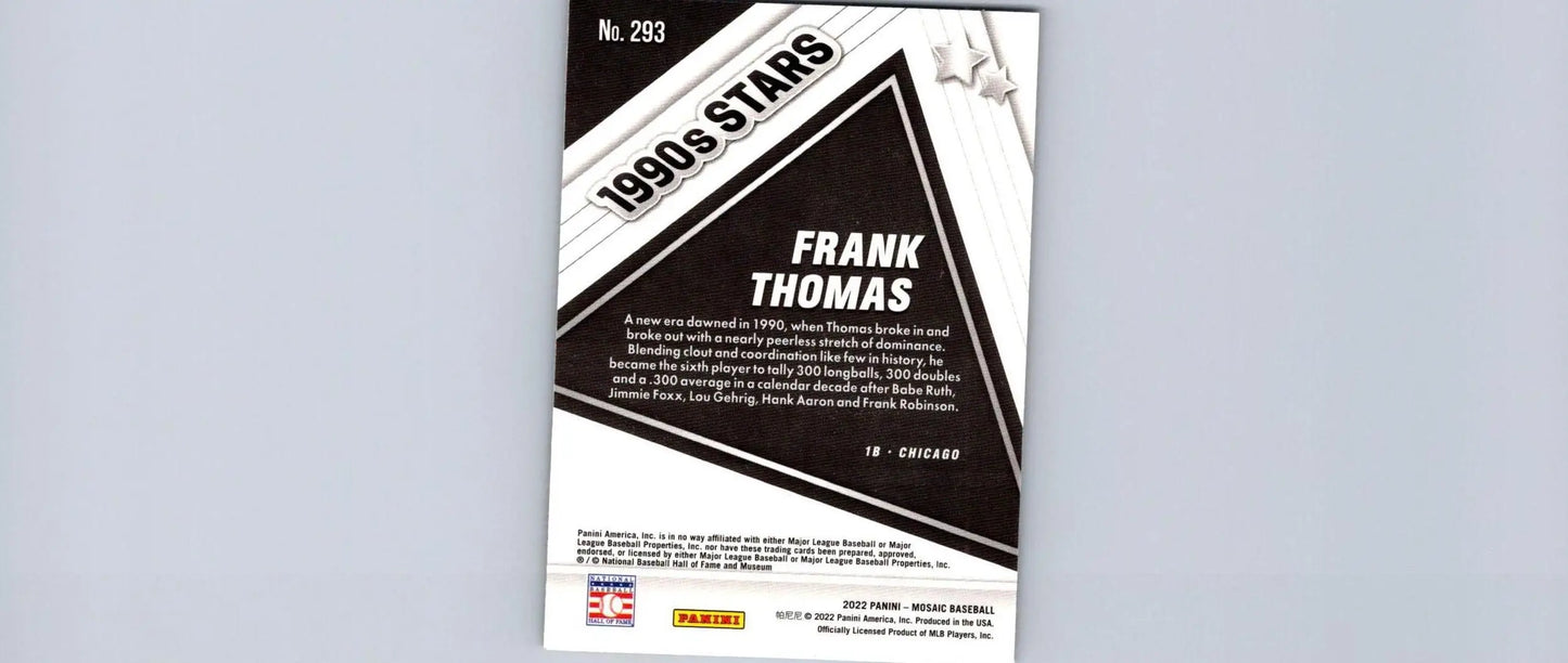 Frank Thomas baseball card from 2022 Panini Mosaic trading cards collection