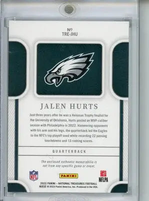 2022 Panini National Treasures Jalen Hurts #17/25 Patch - Football Card Single