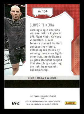 2022 Panini Playoff UFC Glover Teixeira #164 Mixed Martial Arts (MMA) - UFC/MMA Card Single