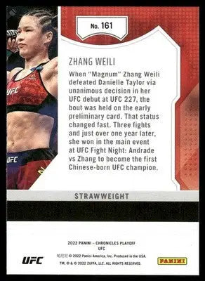 2022 Panini Playoff UFC Zhang Weili #161 Mixed Martial Arts (MMA) - UFC/MMA Card Single
