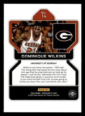 Dominique Wilkins basketball card from 2022 Panini Prizm Draft Picks set