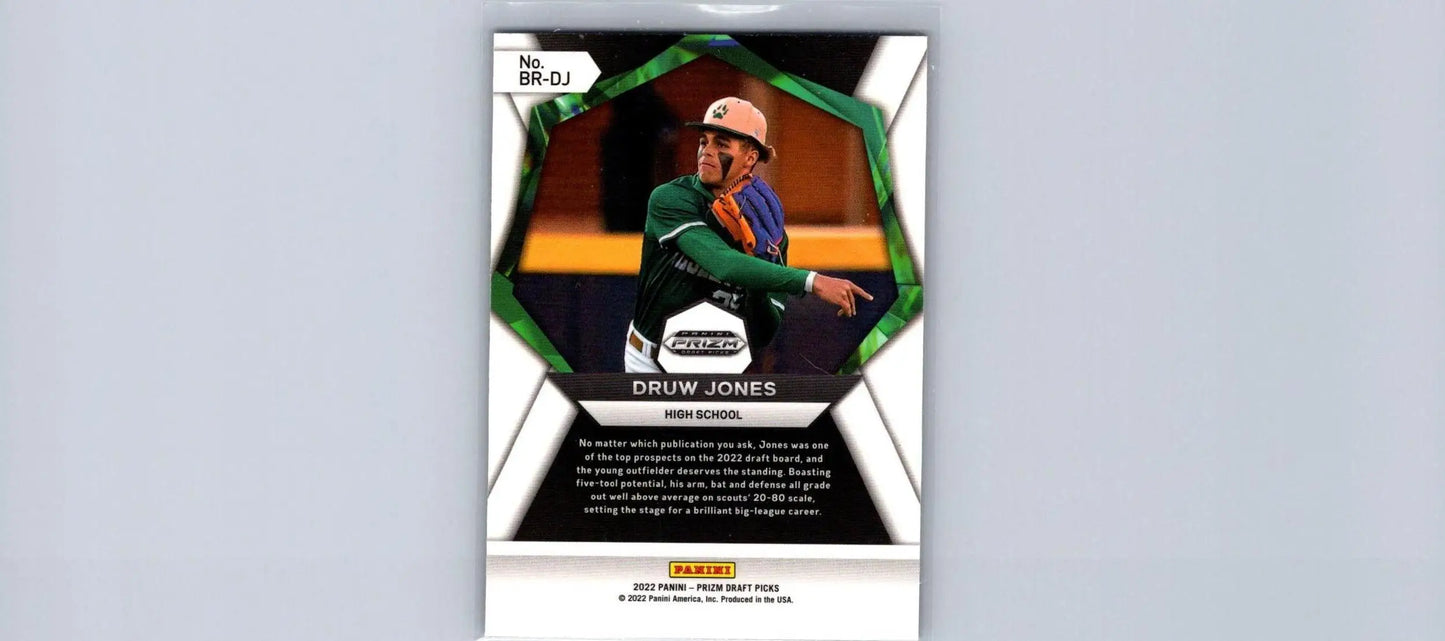 Druw Jones Baseball Card from 2022 Panini Prizm Draft Picks #BR-DJ Brilliance