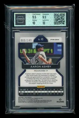 2022 Panini Prizm Red Mojo Aaron Ashby #49 069/149 RC Baseball Arena Club 10 - Baseball Card Single