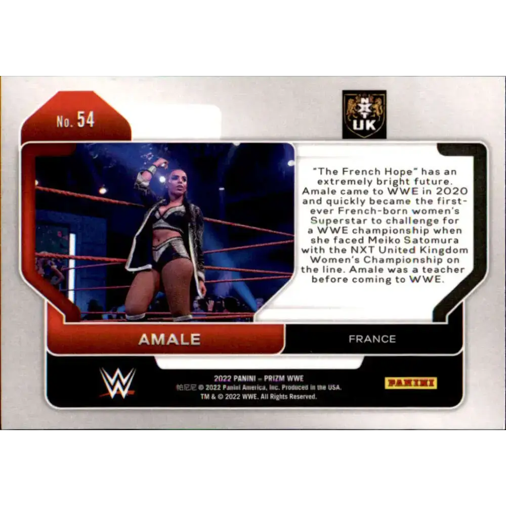 2022 Panini Prizm WWE # 54 Amale NXT UK - Other