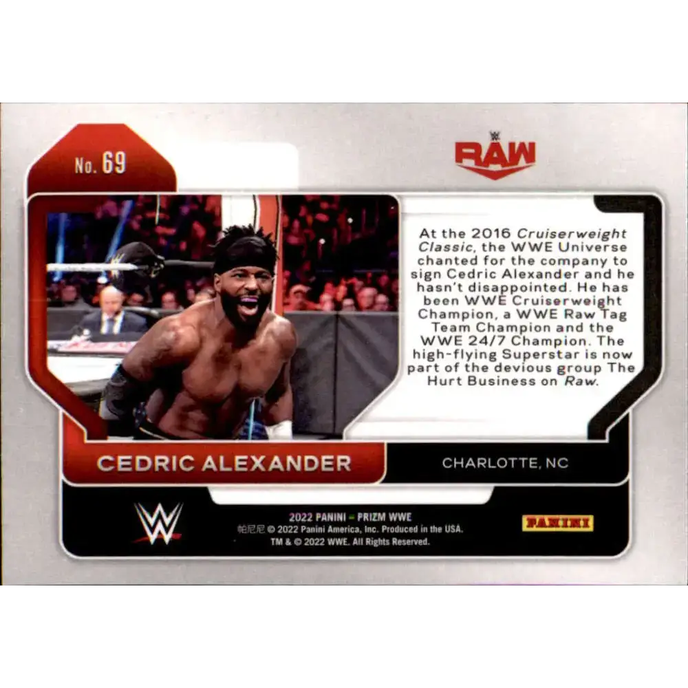 2022 Panini Prizm WWE # 69 Cedric Alexander Raw - Non-Sports Card Single