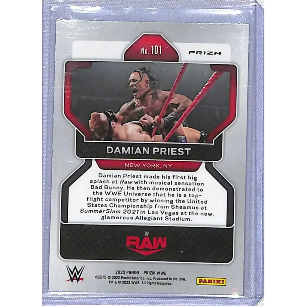 2022 Panini Prizm WWE Refractor #101 Damian Priest NM-MT - Wrestling Card Single