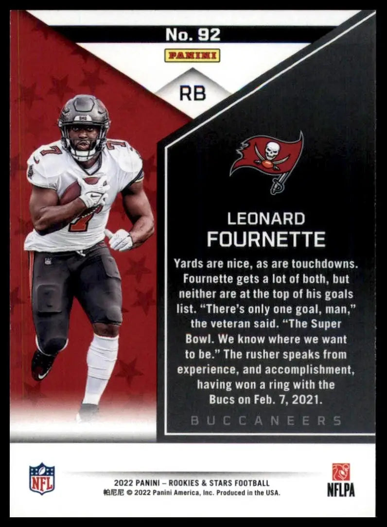 2022 Panini Rookies & Stars Leonard Fournette #92 Tampa Bay Buccaneers Football - Football Card Single