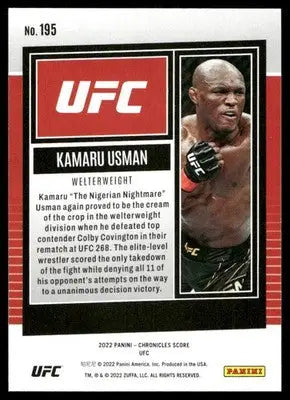 2022 Panini Score UFC Kamaru Usman #195 Mixed Martial Arts (MMA) - UFC/MMA Card Single