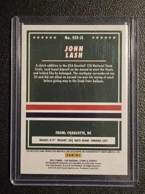2022 Panini Stars & Stripes USA John Lash Stars and Stripes Signatures #374/399 - Baseball Card Single