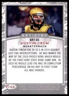 2022 SAGE - Artistry Dustin Crum ART-DC Los Angeles Rams - Football Card Single