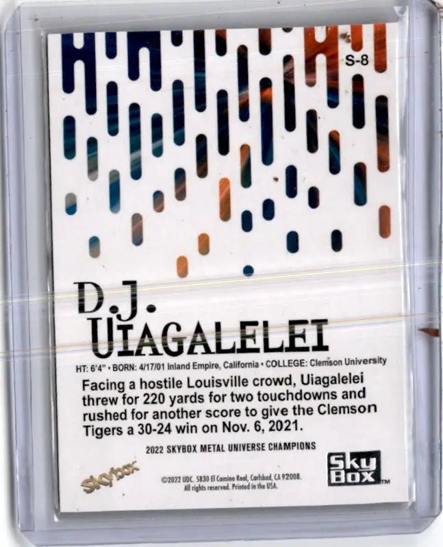 2022 SkyBox Metal Universe Champions #S-8 D.J. Uiagalelei Skybox Premium - Football Card Single