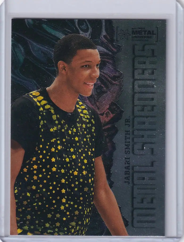 Basketball trading card of Jabari Smith from Skybox Metal Universe Champions Metal Shredders