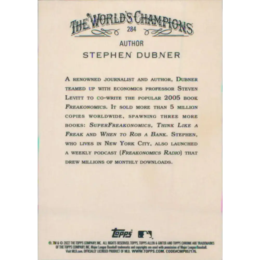 2022 Topps Allen and Ginter Chrome #284 Stephen Dubner NM-MT Baseball Card - Baseball Card Single