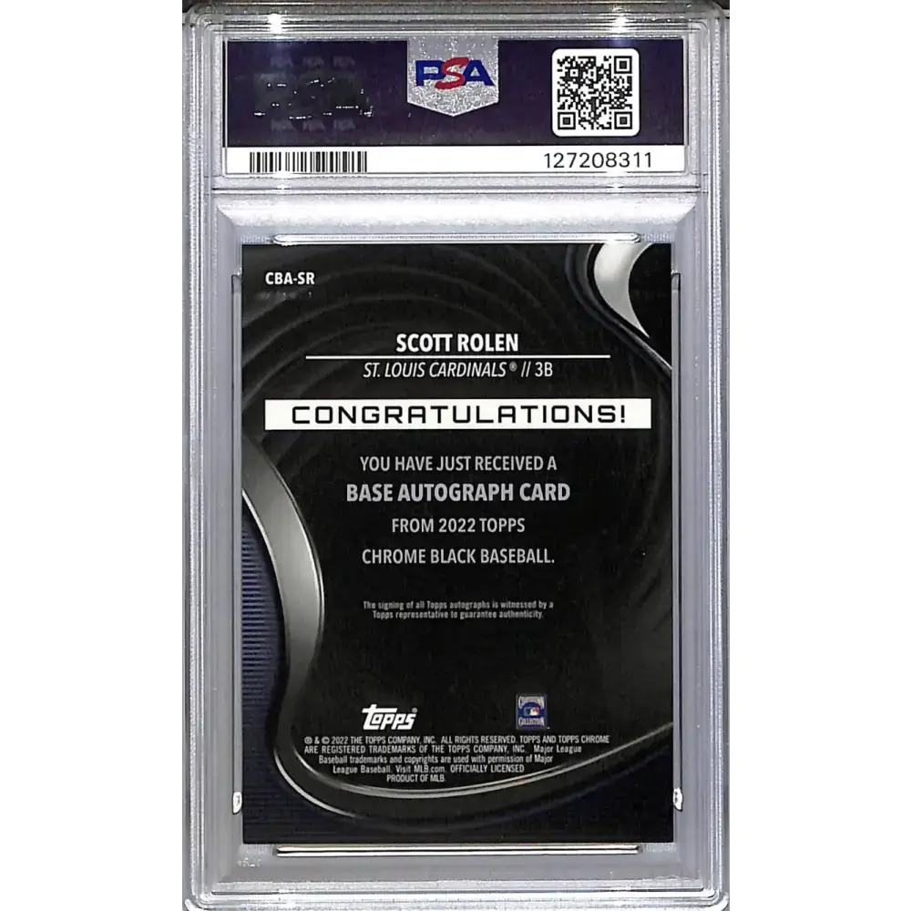 2022 Topps Chrome Black #CBA-SR Scott Rolen PSA 9 MINT Auto St. Louis Cardinals - Baseball Card Single