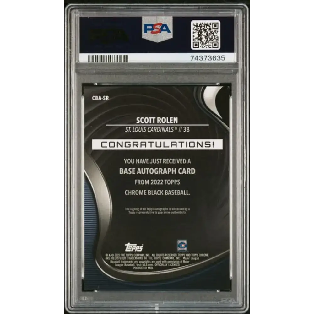 2022 Topps Chrome Black Refractor Gold Mini-Diamond #CBA-SR Scott Rolen PSA 9 MINT Auto 44/50 St. Louis Cardinals