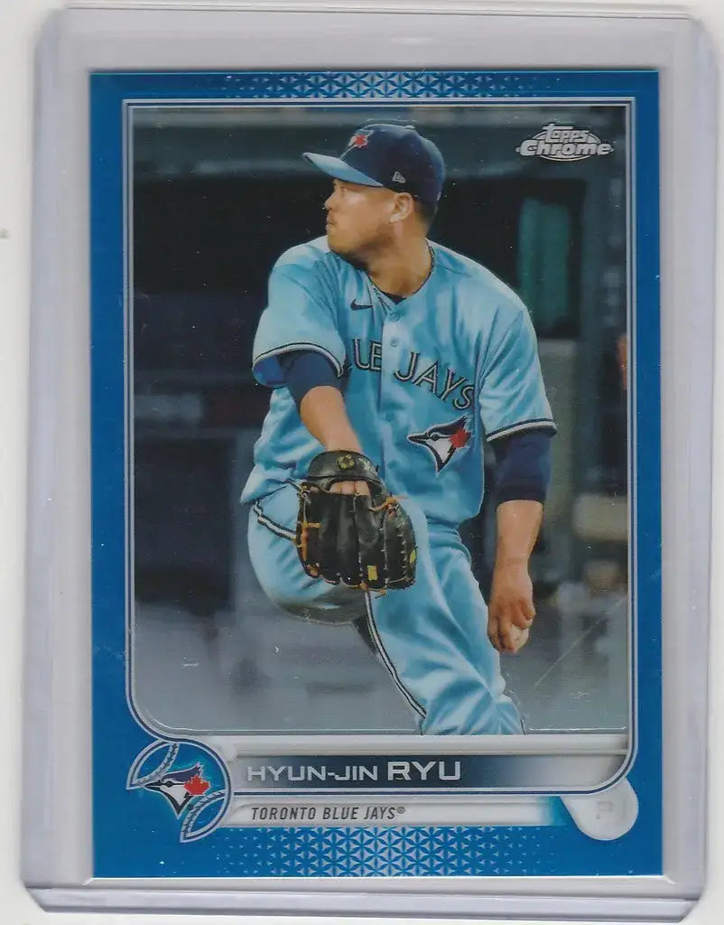 2022 Topps Chrome Blue #122 Hyun-Jin Ryu Toronto Blue Jays 100/15 - Baseball Card Single