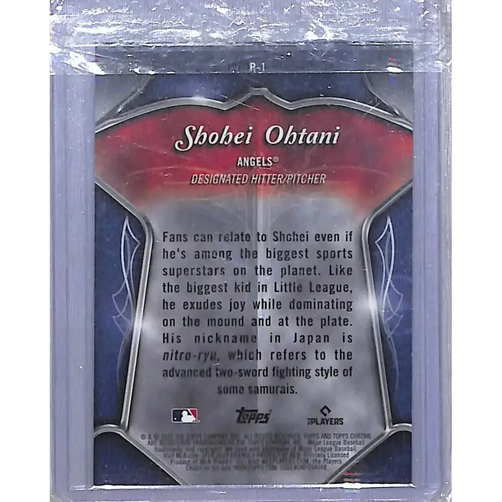 2022 Topps Chrome Prizm White Sparkle #P-1 Shohei Ohtani NM-MT Los Angeles Angels