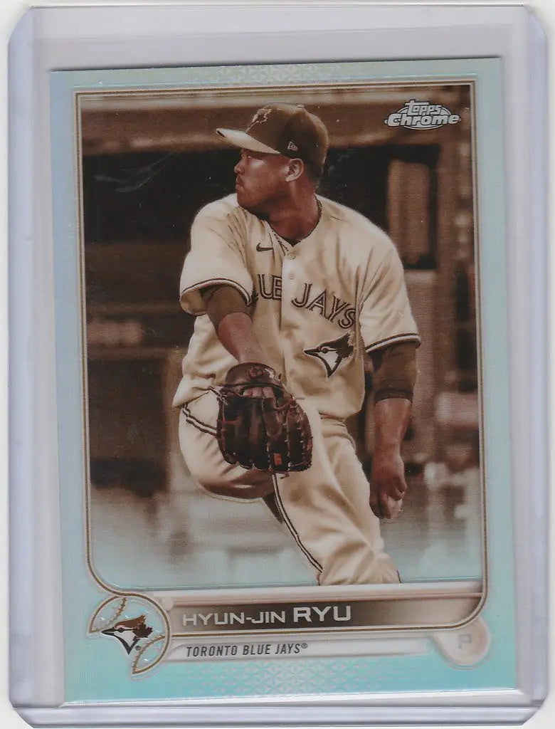 2022 Topps Chrome Sepia #122 Hyun-Jin Ryu Toronto Blue Jays pitcher baseball card
