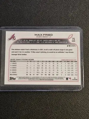 2022 Topps Chrome Sonic #75 Max Fried Prism Refractor - Baseball Card Single