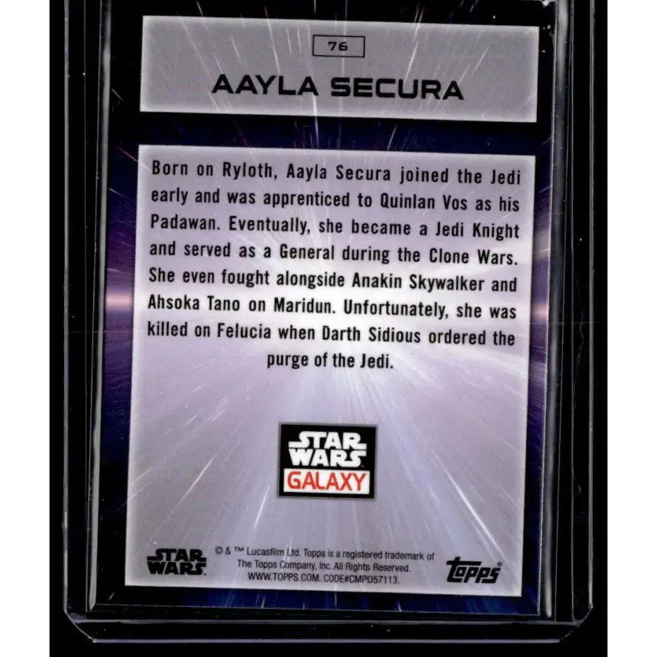 2022 Topps Chrome Star Wars Galaxy #76 Aayla Secura NonSport - Star Wars Card Single