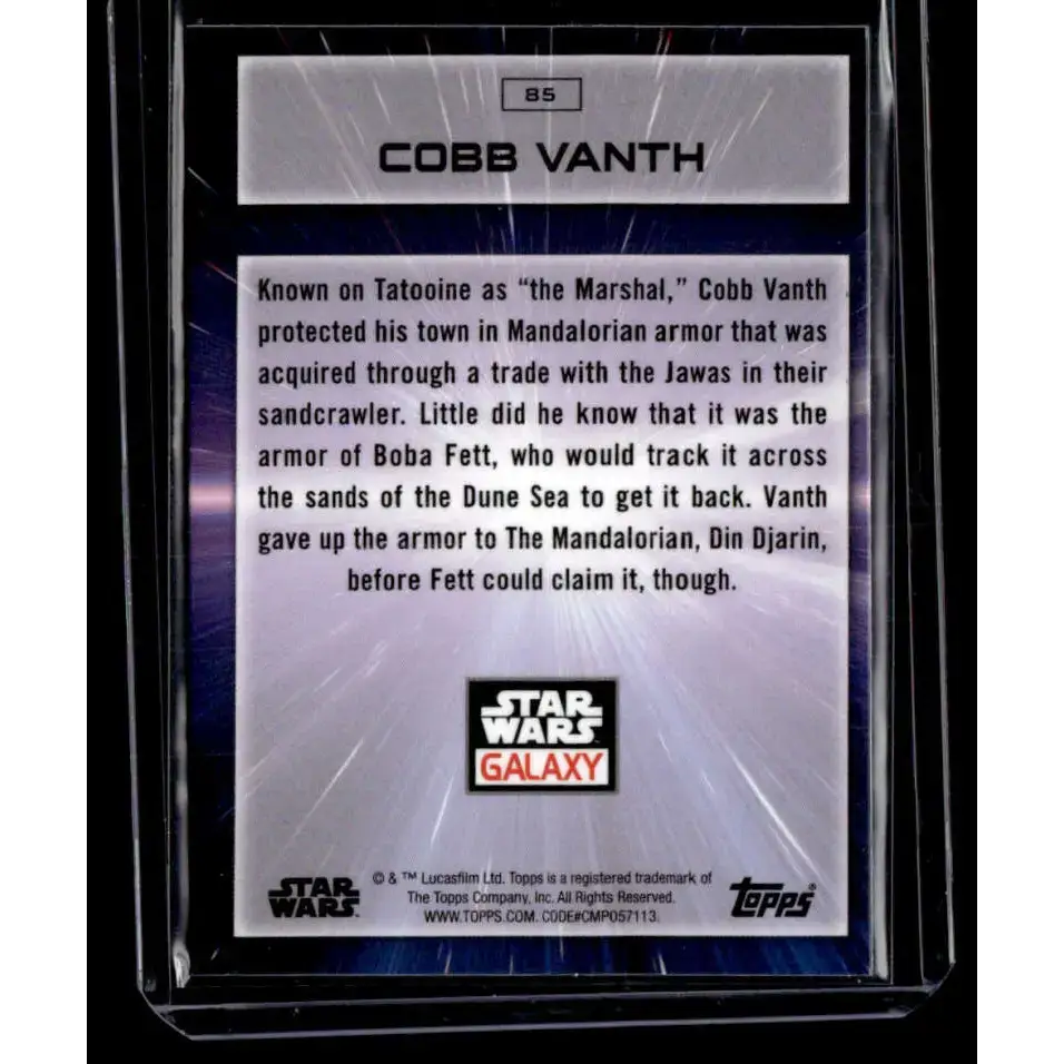 2022 Topps Chrome Star Wars Galaxy #85 Cobb Vanth NonSport - Non-Sports Card Single