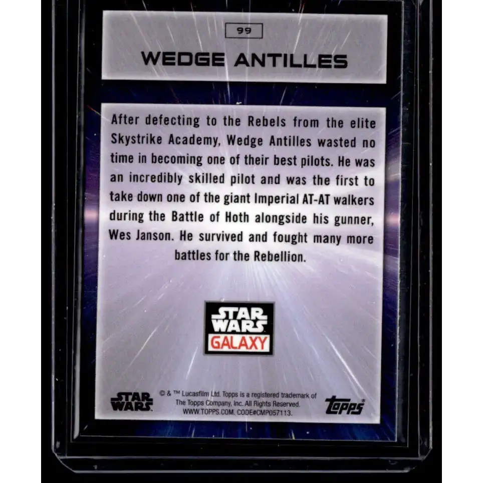 2022 Topps Chrome Star Wars Galaxy #99 Wedge Antilles NonSport - Star Wars Card Single