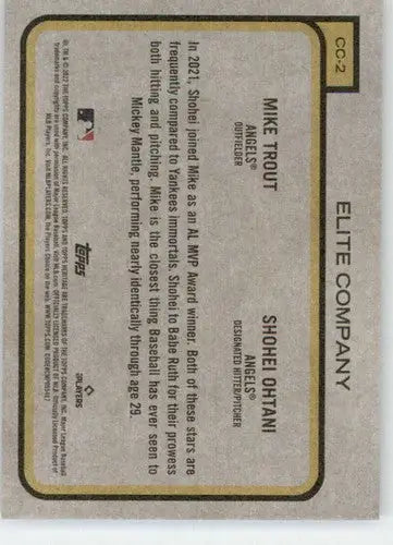 2022 Topps Heritage High Number Combo Card #CC-2 Shohei Ohtani/Mike Tro ID:60014 - Trading Cards