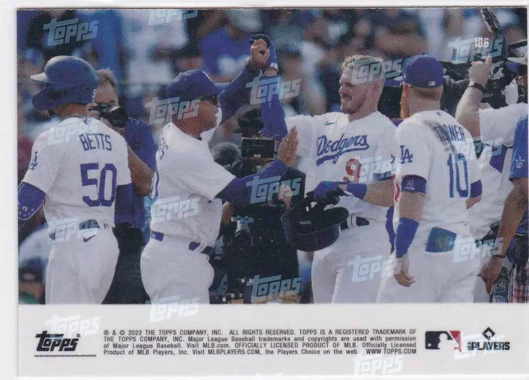 Baseball card featuring Los Angeles Dodgers players from 2022 TOPPS NOW GAVIN LUX