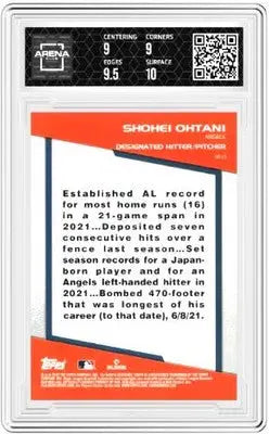 Graded baseball trading card of Shohei Ohtani from 2022 Topps Opening Day series