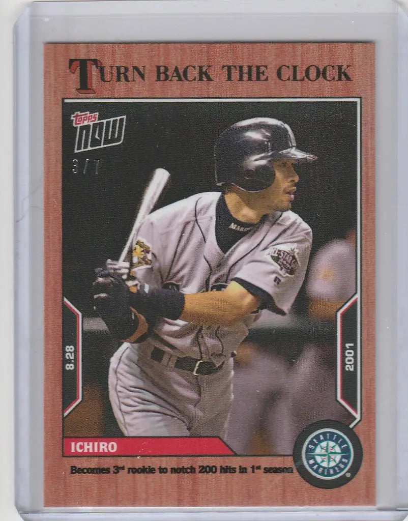 Baseball card of Ichiro Mariners in 2022 Topps Turn Back the Clock Cherry Parallel