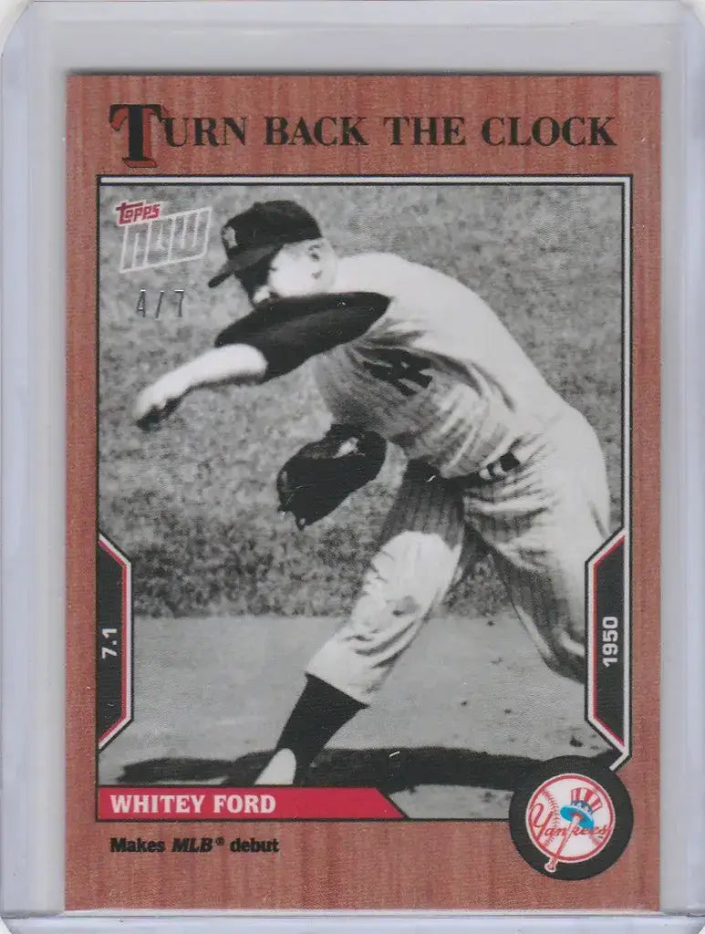 2022 TOPPS TURN BACK THE CLOCK CHERRY PARALLEL #93 WHITEY FORD YANKEES 4/7 - Baseball Card Single