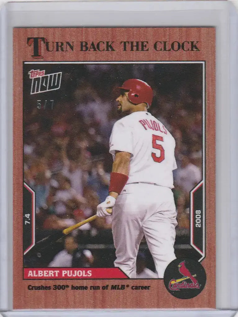 2022 TOPPS TURN BACK THE CLOCK CHERRY PARALLEL #96 ALBERT PUJOLS CARDINALS 5/7 - Baseball Card Single