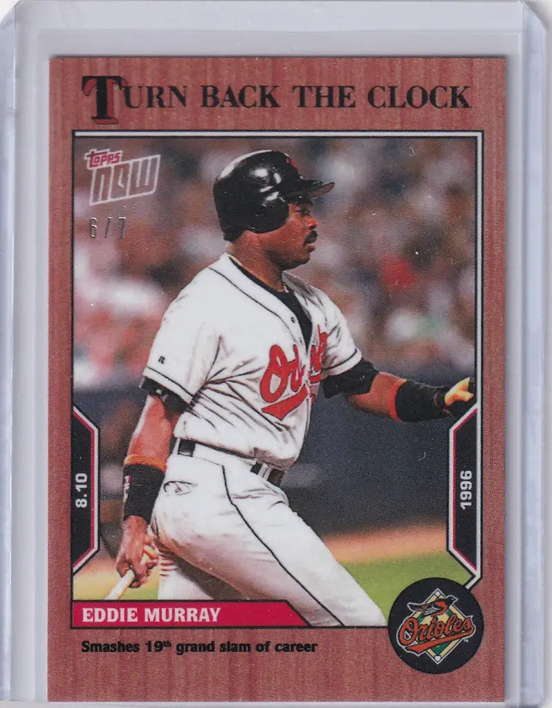 Eddie Murray Baltimore Orioles swinging bat on 2022 Topps Turn Back the Clock card