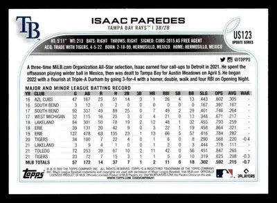 2022 Topps Update #US123 Isaac Paredes - Baseball Card Single
