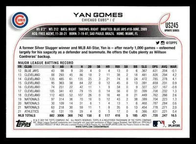 2022 Topps Update #US245 Yan Gomes - Baseball Card Single