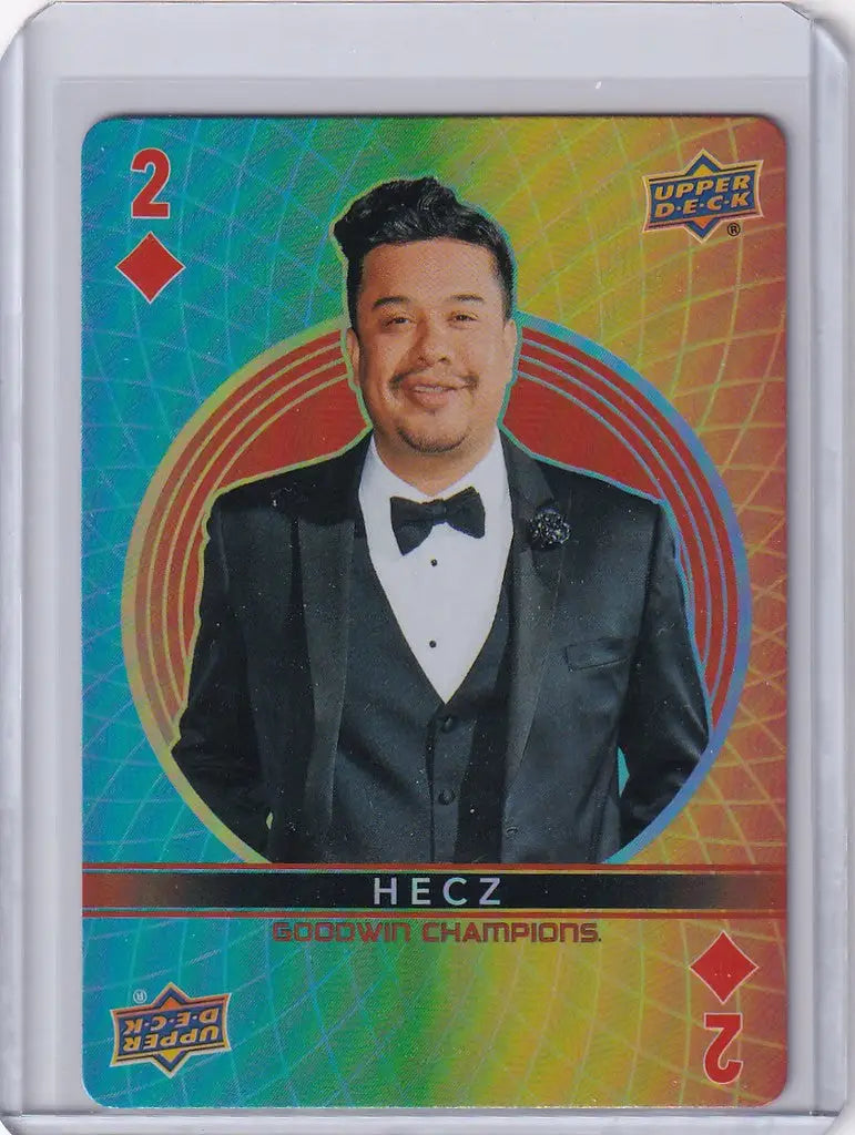 Man in tuxedo trading card from 2022 Upper Deck Goodwin Playing Cards collection