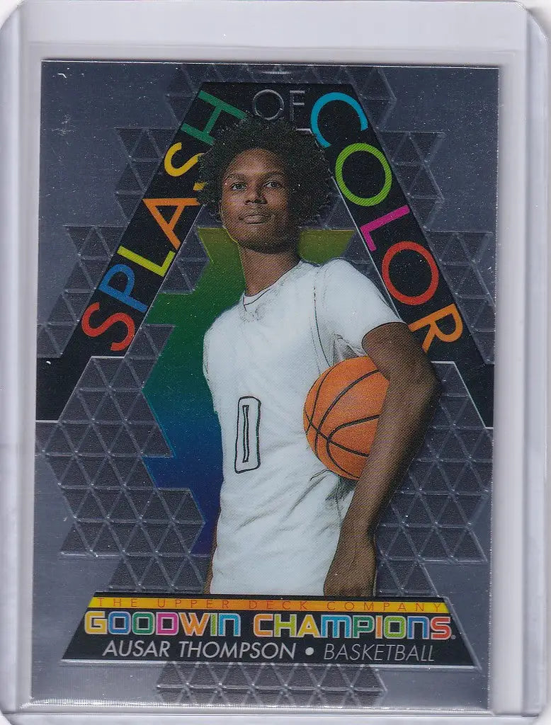 Basketball trading card of Ausar Thompson from 2022 Upper Deck Goodwin Splash SCP28