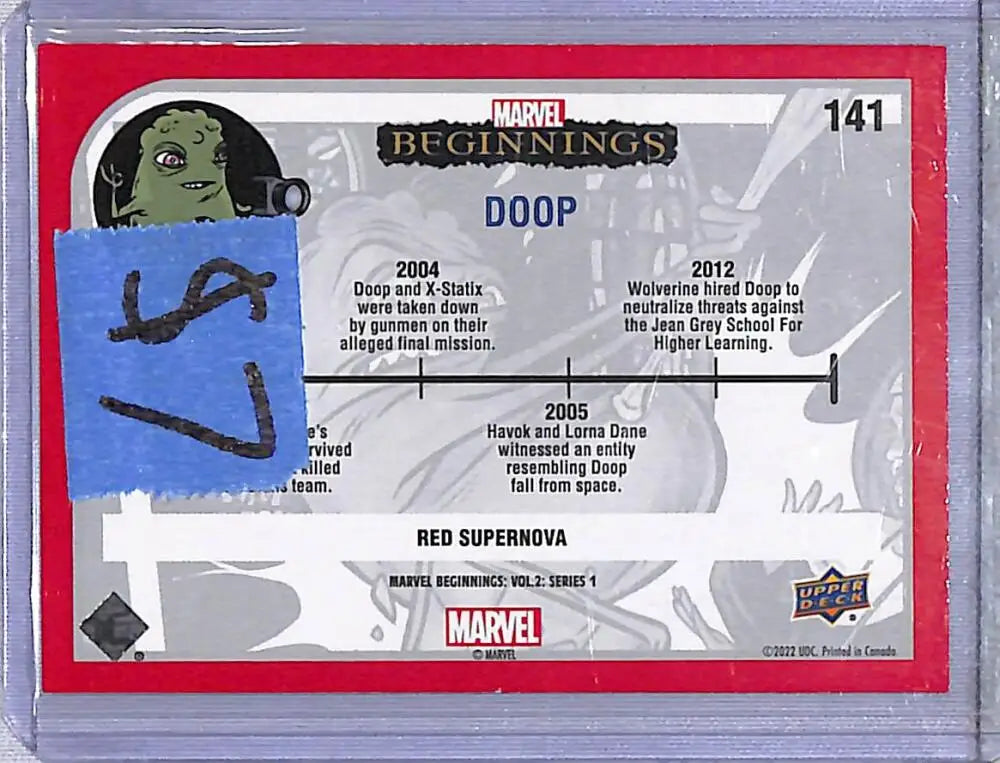 2022 Upper Deck Marvel Beginnings Red Supernova #141 Doop NM-MT - Marvel Card Single