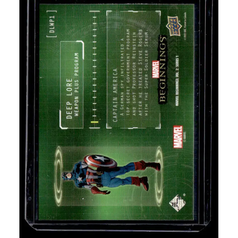 2022 Upper Deck Marvel Beginnings Vol. 2 Series 1 Deep Lore - Weapons Plus #DLWP1 Captain America NM-MT NonSport Card