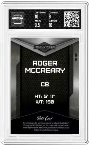 2022 Wild Card Alumination Roger McCreary #AB-76 Auto Rainbow Pink Board 17/25 - Football Card Single