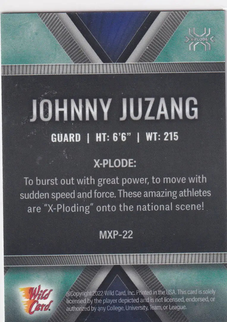 2022 WILD CARD #MXP-22 JOHNNY JUZANG 25/25- MINNESOTA TIMBERWOLVES - Basketball Card Single