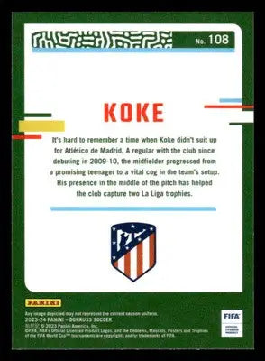 2023-24 Donruss #108 Koke Optic - Soccer Card Single