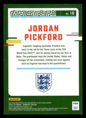 2023-24 Donruss #16 Jordan Pickford Optic Holo - Soccer Card Single