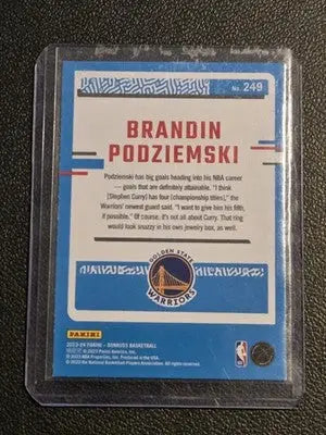 2023-24 Donruss #249 Brandin Podziemski - Basketball Card Single