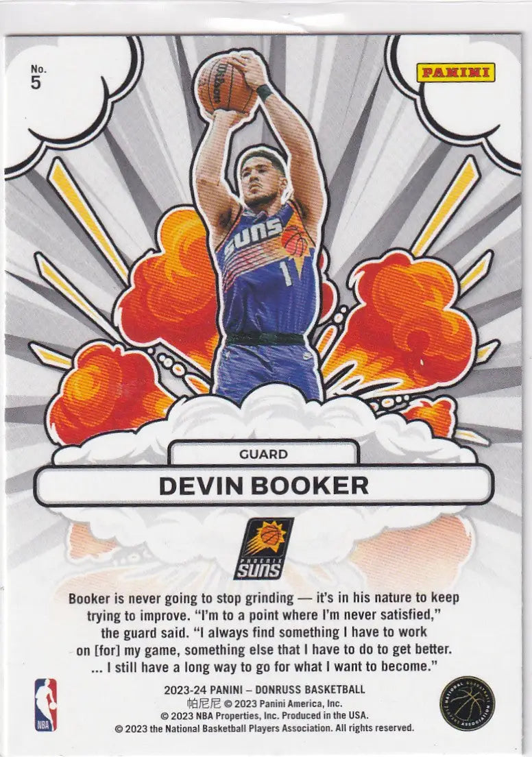 2023-24 DONRUSS #5 DEVIN BOOKER BOMB SQUAD- PHOENIX SUNS - Basketball Card Single