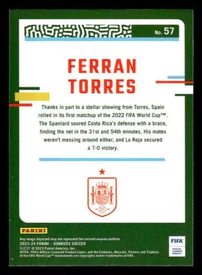 2023-24 Donruss #57 Ferran Torres Optic - Soccer Card Single